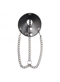 Утяжка для мошонки из искусственной кожи с цепочками PARACHUTE BALL STRETCHER - BlueLine - купить с доставкой в Челябинске