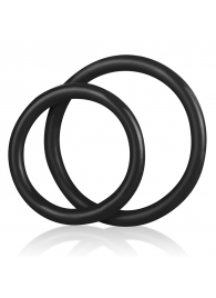 Набор из двух черных силиконовых колец разного диаметра SILICONE COCK RING SET - BlueLine - в Челябинске купить с доставкой