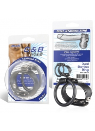 Двойное кольцо выносливости на пенис DUAL STAMINA RING - BlueLine - в Челябинске купить с доставкой