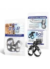 Разделитель мошонки из искусственной кожи на клепках 8 STYLE BALL DIVIDER - BlueLine - купить с доставкой в Челябинске