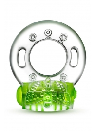 Зеленое эрекционное виброкольцо Arouser Vibrating C-Ring - Blush Novelties - в Челябинске купить с доставкой