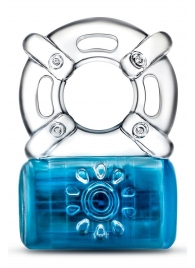 Синее эрекционное виброкольцо Pleaser Rechargeable C-Ring - Blush Novelties - в Челябинске купить с доставкой