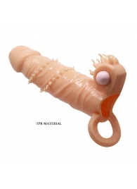 Телесная удлиняющая вибронасадка Penis Sleeve Connor - 17 см. - Baile - в Челябинске купить с доставкой