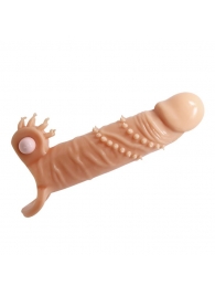 Телесная удлиняющая вибронасадка Penis Sleeve Connor - 17 см. - Baile - в Челябинске купить с доставкой