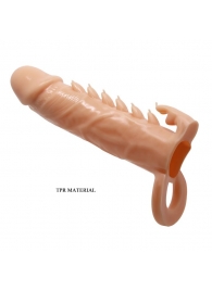 Телесная удлиняющая насадка Penis Sleeve Emmitt - 17 см. - Baile - в Челябинске купить с доставкой