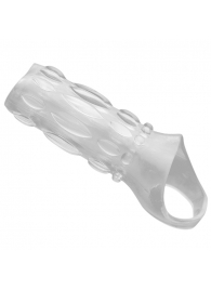 Насадка на пенис с кольцом для мошонки Clear Sensations Enhancer Sex Sleeve - 11,5 см. - XR Brands - в Челябинске купить с доставкой