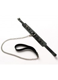 Черный ошейник с шипами и поводком - Crazy Handmade - купить с доставкой в Челябинске