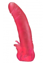 Розовая насадка для страпона с клиторальными лепестками - 18,5 см. - LOVETOY (А-Полимер) - купить с доставкой в Челябинске