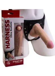 Страпон Harness из двух предметов: трусики с плугом и насадка-фаллос - 17 см. - LOVETOY (А-Полимер) - купить с доставкой в Челябинске