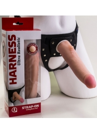Реалистичный страпон Harness из трусиков и насадки-фаллоса - 18,5 см. - LOVETOY (А-Полимер) - купить с доставкой в Челябинске