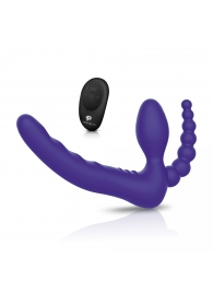 Фиолетовый безремневой страпон с пультом ДУ 7’’ Remote Control Strapless - 24 см. - Pegasus - купить с доставкой в Челябинске