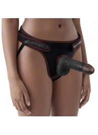 Женский темнокожий страпон Easy Strapon Set 7 Inch - 18 см. - Lovetoy - купить с доставкой в Челябинске