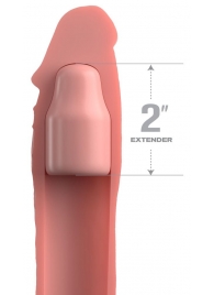 Телесная насадка-удлинитель 2 Inch Silicone X-tension with Strap - 20,3 см. - Pipedream - в Челябинске купить с доставкой