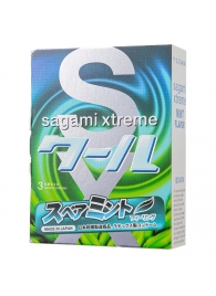 Презервативы Sagami Xtreme Mint с ароматом мяты - 3 шт. - Sagami - купить с доставкой в Челябинске