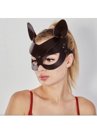 Коричневая кожаная маска  Кошечка - Sitabella - купить с доставкой в Челябинске