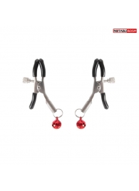 Серебристые зажимы на соски с шариками - Notabu - купить с доставкой в Челябинске