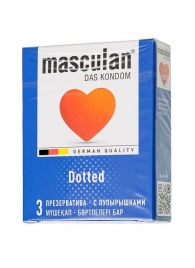 Презервативы с пупырышками Masculan Dotted - 3 шт. - Masculan - купить с доставкой в Челябинске