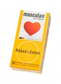 Презервативы с колечками и пупырышками Masculan Ribbed+Dotted - 10 шт. - Masculan - купить с доставкой в Челябинске