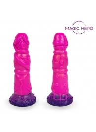 Розовый рельефный фантазийный фаллоимитатор - 20 см. - Bior toys - купить с доставкой в Челябинске