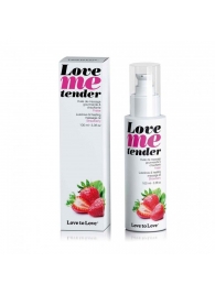 Съедобное согревающее массажное масло Love Me Tender Strawberry с ароматом клубники - 100 мл. - Love to Love - купить с доставкой в Челябинске