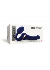 Синий безремневой страпон Multi Orgasm Size S с клиторальной стимуляцией - Strap-on-me - купить с доставкой в Челябинске