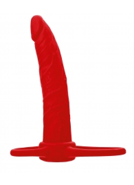 Красная насадка на пенис для двойного проникновения Black Red - 16,5 см. - ToyFa - купить с доставкой в Челябинске