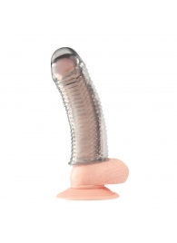 Текстурированная насадка на пенис Clear Textured Penis Enhancing Sleeve Extension - 16,5 см. - BlueLine - в Челябинске купить с доставкой