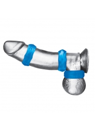 Комплект из трех голубых колец для эрекции 3-Pack Nuts   Bolts Stretch Cock Ring Set - BlueLine - в Челябинске купить с доставкой