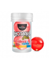 Лубрикант на масляной основе Hot Ball Plus с охлаждающе-разогревающим эффектом (2 шарика по 3 гр.) - HotFlowers - купить с доставкой в Челябинске