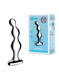 Стальной анальный фаллоимитатор для простаты Stainless Steel Anal Beads - 13 см. - b-Vibe - в Челябинске купить с доставкой