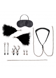 Большой эротический набор из 12 предметов Interchangeable Collar   Nipple Clips Set - Lux Fetish - купить с доставкой в Челябинске