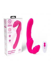 Розовый безремневой страпон на радиоуправлении Strapless Together - 22 см. - Together Toy - купить с доставкой в Челябинске