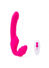 Розовый безремневой страпон на радиоуправлении Strapless Together - 22 см. - Together Toy - купить с доставкой в Челябинске