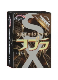 Суженные к основанию презервативы Sagami Xtreme COBRA - 3 шт. - Sagami - купить с доставкой в Челябинске