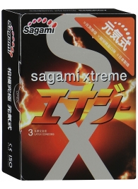 Презервативы Sagami Xtreme ENERGY с ароматом энергетика - 3 шт. - Sagami - купить с доставкой в Челябинске