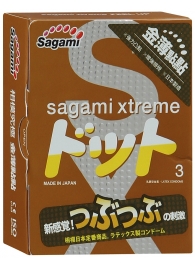 Презервативы Sagami Xtreme FEEL UP с точечной текстурой и линиями прилегания - 3 шт. - Sagami - купить с доставкой в Челябинске