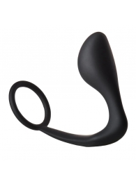 Черное эрекционное кольцо с анальной пробкой Anal Plug With Cockring - Dream Toys - в Челябинске купить с доставкой