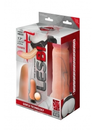 Телесный страпон Harness LESBI с вагинальной пробкой - 16,5 см. - LOVETOY (А-Полимер) - купить с доставкой в Челябинске