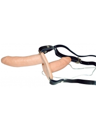 Телесный женский страпон с вагинальной пробкой Strap-On Duo - 15 см. - Orion - купить с доставкой в Челябинске