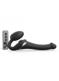 Черный безремневой страпон Multi Orgasm Size S с клиторальной стимуляцией - Strap-on-me - купить с доставкой в Челябинске