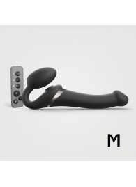 Черный безремневой страпон Multi Orgasm Size M с клиторальной стимуляцией - Strap-on-me - купить с доставкой в Челябинске