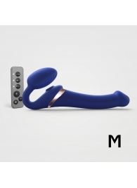 Синий безремневой страпон Multi Orgasm Size M с клиторальной стимуляцией - Strap-on-me - купить с доставкой в Челябинске