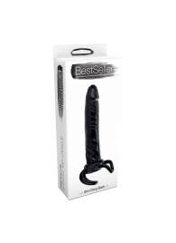 Чёрная насадка-фаллос для двойного проникновения INFLATABLE DILDO SLIM DONG  - 13,5 см. - Toyz4lovers - в Челябинске купить с доставкой