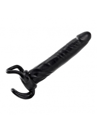 Чёрная насадка-фаллос для двойного проникновения INFLATABLE DILDO SLIM DONG  - 13,5 см. - Toyz4lovers - в Челябинске купить с доставкой