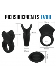Черная эрекционная утяжка для пениса и мошонки Rooster Ivar - Velv or - в Челябинске купить с доставкой