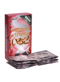 Презервативы Sagami Xtreme Strawberry c ароматом клубники - 10 шт. - Sagami - купить с доставкой в Челябинске