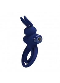 Синее эрекционное кольцо с вибростимуляцией клитора Powerful Ring - Baile - в Челябинске купить с доставкой