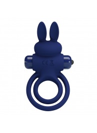 Синее эрекционное кольцо с вибростимуляцией клитора Powerful Ring - Baile - в Челябинске купить с доставкой