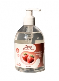 Лубрикант на водной снове Love Protection Strawberry с ароматом клубники - 300 мл. - Lola Games - купить с доставкой в Челябинске