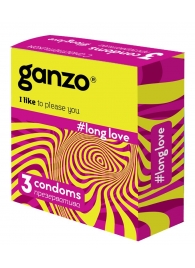Презервативы с анестетиком для продления удовольствия Ganzo Long Love - 3 шт. - Ganzo - купить с доставкой в Челябинске